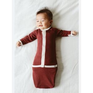 NEW Goumi 24 Hour Convertible Gown Cocoa‎ And Cream Dark Red 3-6 Months